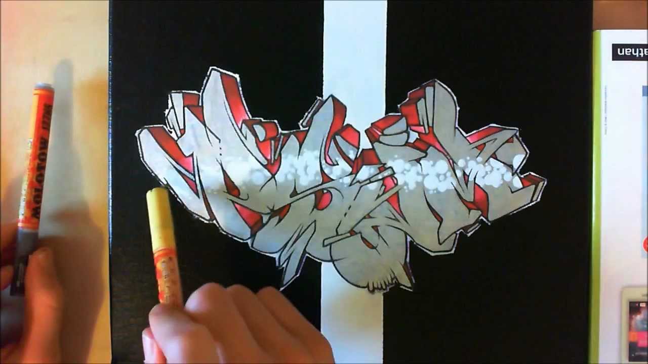 Wildstyle graffiti speed drawing... commenté ! :D // graff sur toile (Canvas) 