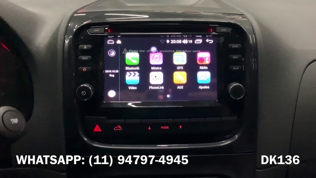 Multimidia Android especifica da Fiat Strada - Fiat Strada com Central Multimídia - Dk136 Acessórios