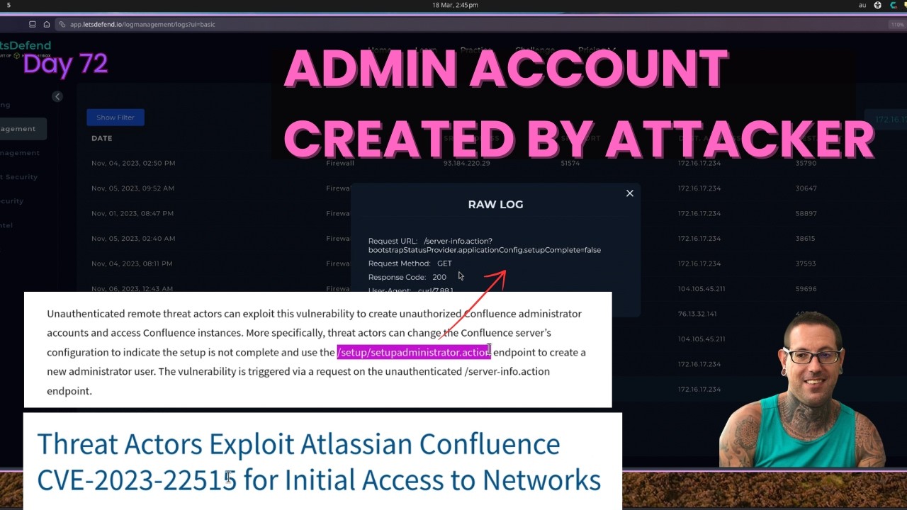Confluence Zero-Day CVE-2023-22515 &mdash; Unauthorized Admin Account Created | LetsDefend Alert Triage