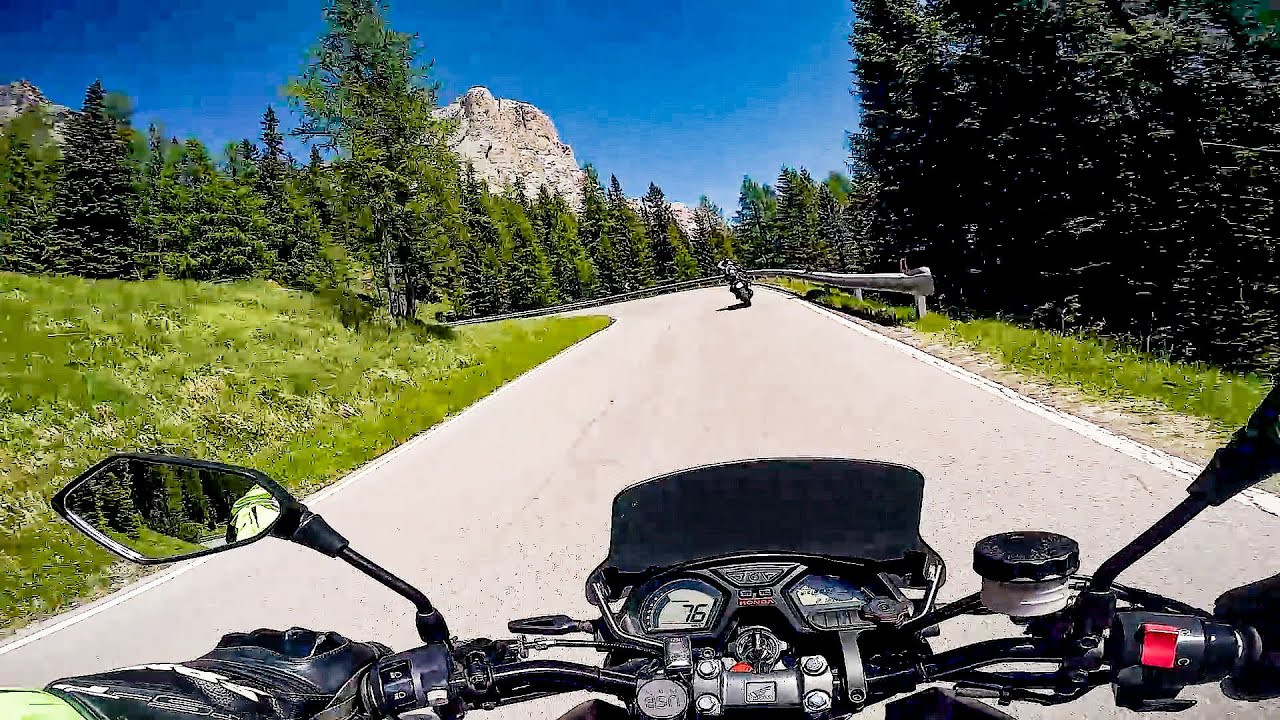 Falzarego Pass - Honda CB650F [RAW Onboard]