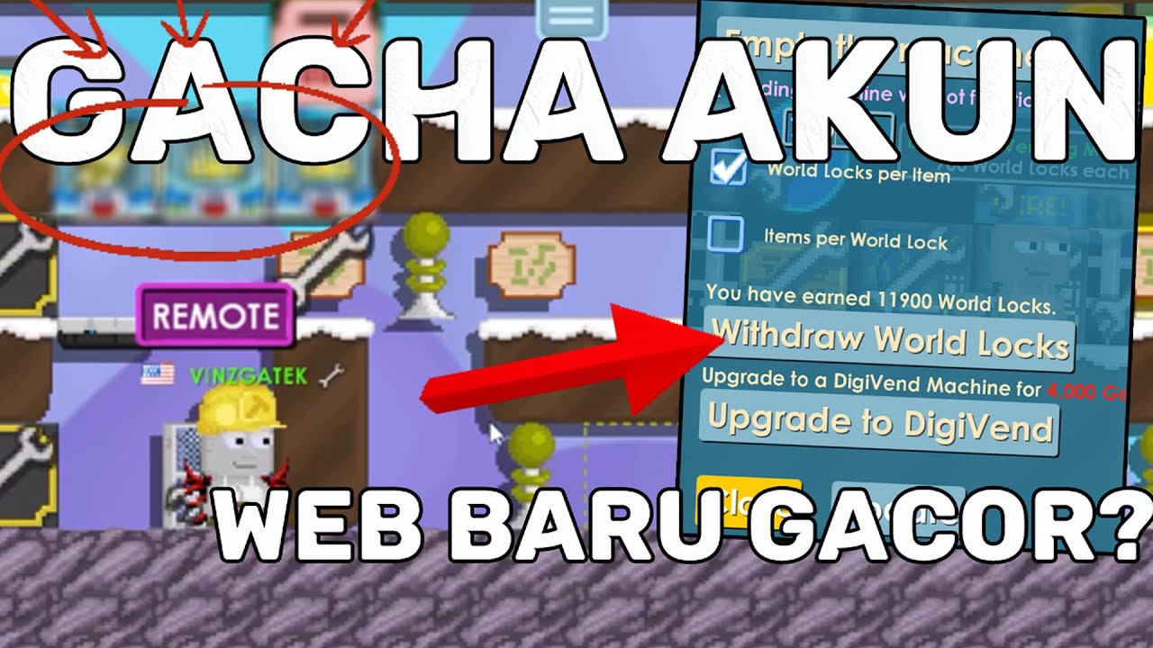 GACHA ACCOUNT GROWTOPIA DI WEBSITE BARU !!!
