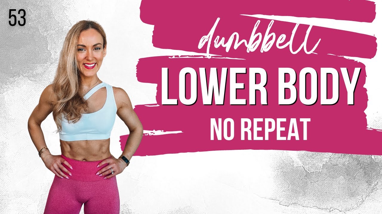 🌶 40 Min NO REPEAT LEGS & GLUTES Workout With Dumbbells & Booty Band | STRONG SUMMER 53