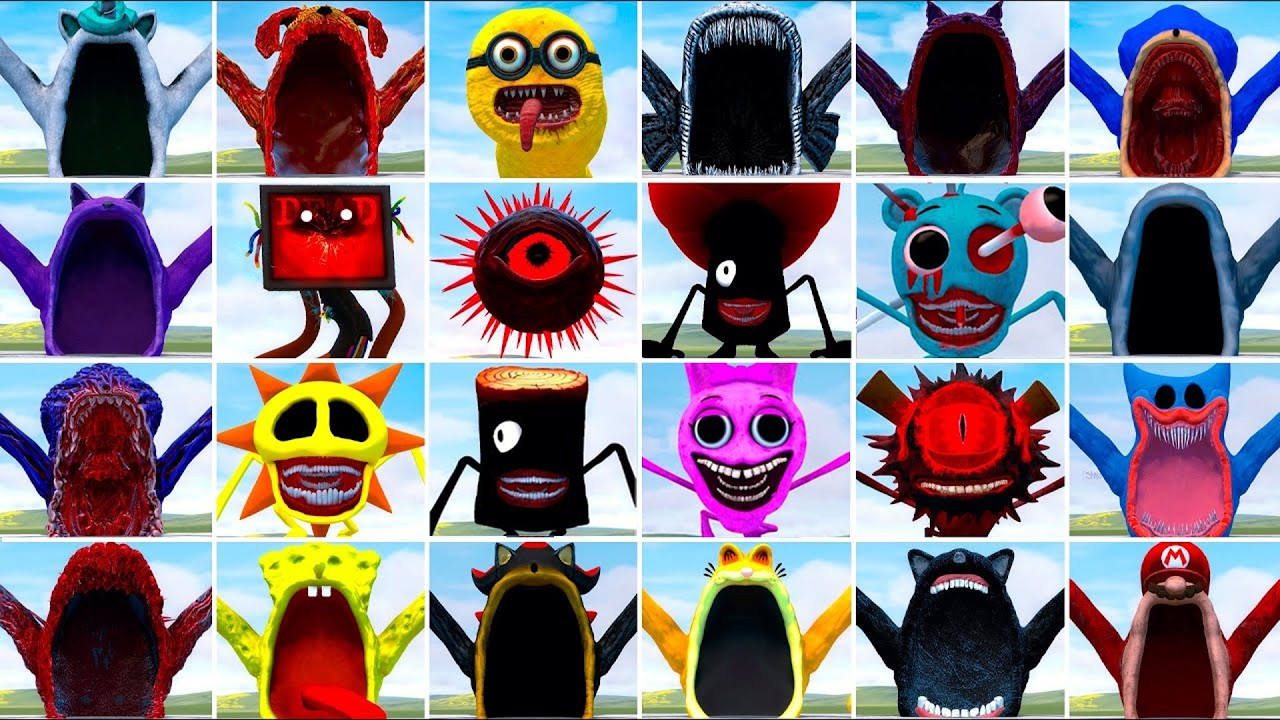 I PLAYED DEATHMATCH GAME WITH ALL SPRUNKI TAPES FAMILY AND SEA EATER FAMILY in Garry's Mod!