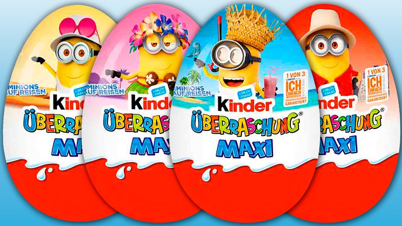 Kolekcja 2019 z 4 Jajko Niespodzianka Maxi Minions Summer 13+