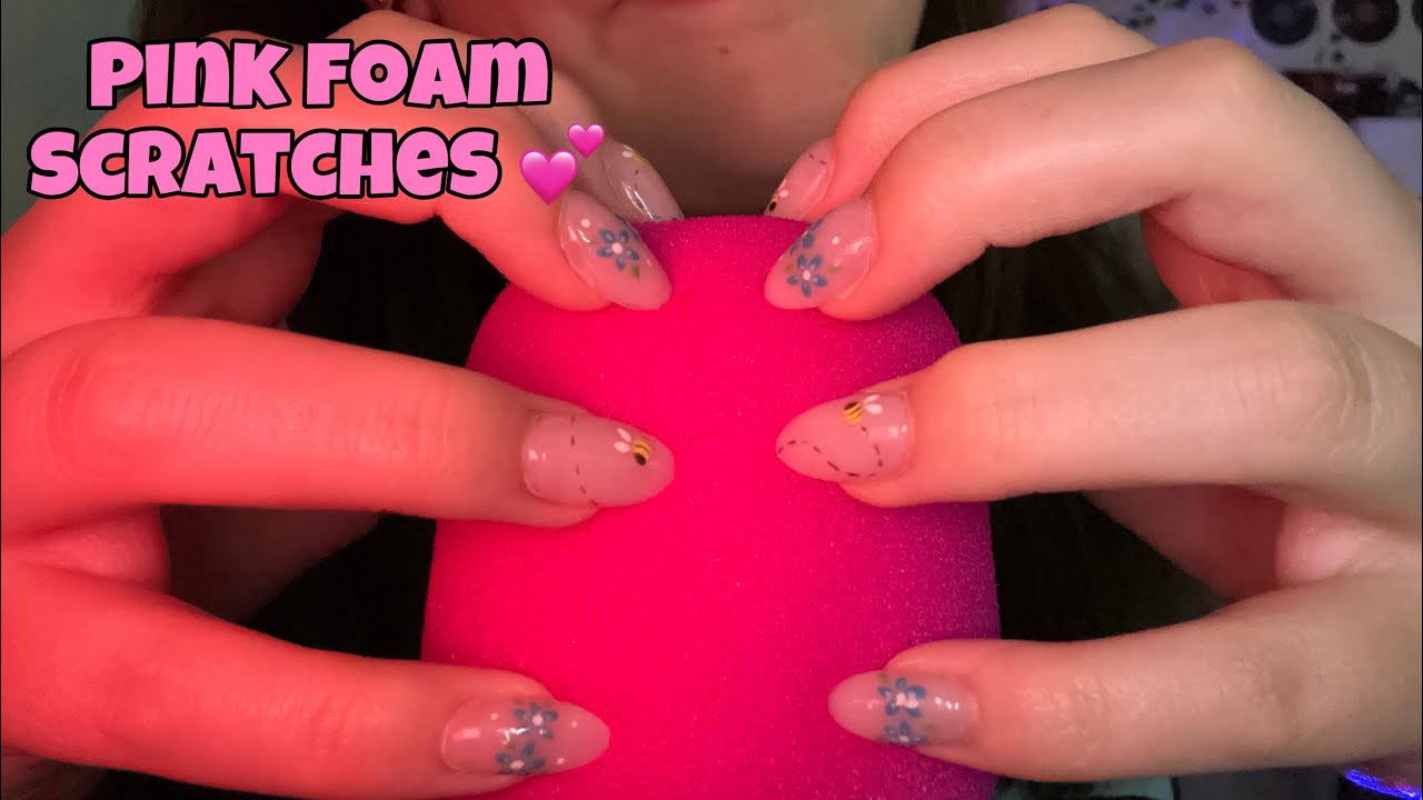 ASMR 5 Minutes of Aggressive Pink Foam Mic Scratching 💕🌸🎀 | aggressive scratching, no mouth sounds