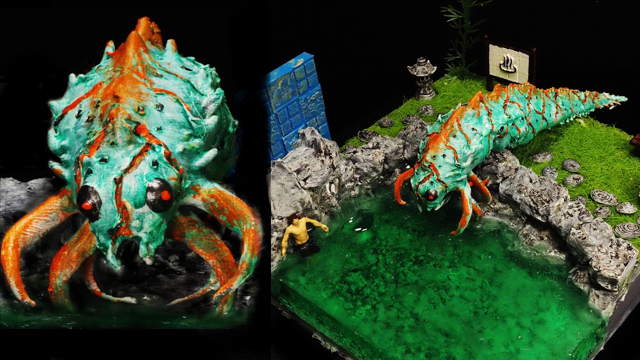 A Monster Invades This Peaceful Hot Springs / Diorama