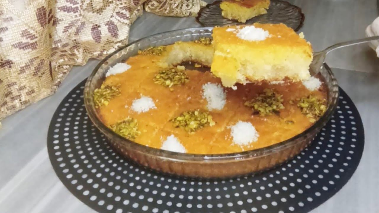 تحضير البسبوسة اللذيذة بدون بيض وبدون لبن زبادي - بسبوسة بجوز الهند - وصفة اقتصادية وسهلة!