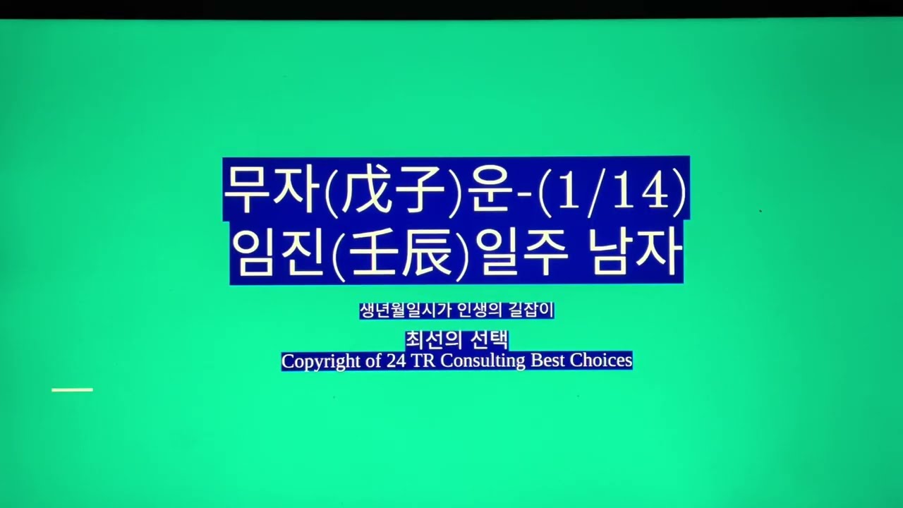 무자(戊子)운-임진일주 남자