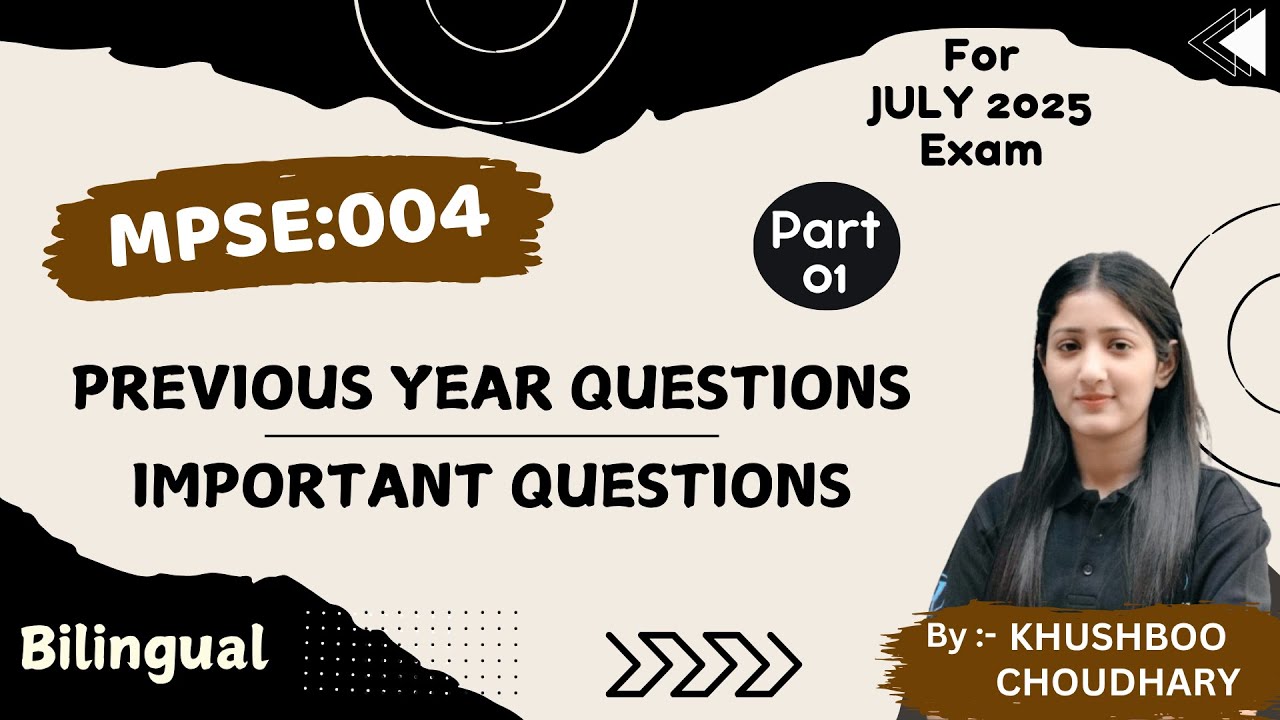 MPSE-004 l July 2025 PYQ & Important Questions l Part-01 l Social & Political Thought l IGNOU I UPSC