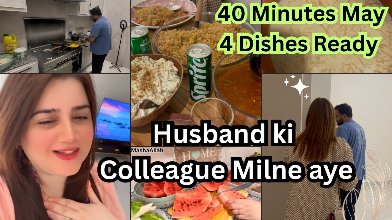 Kuwait New Ghar May 1st Time kon Aya || Husband ki Colleague ki Dawat 40 Minutes May 4 Dishes Ready