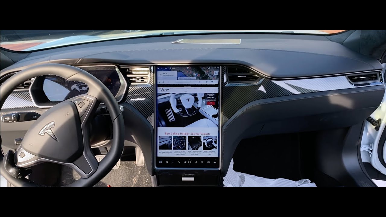 Model S & X Dashboard & Center Console Carbon Fiber Conversion Kit from RPM TESLA Aftermarket Acc.
