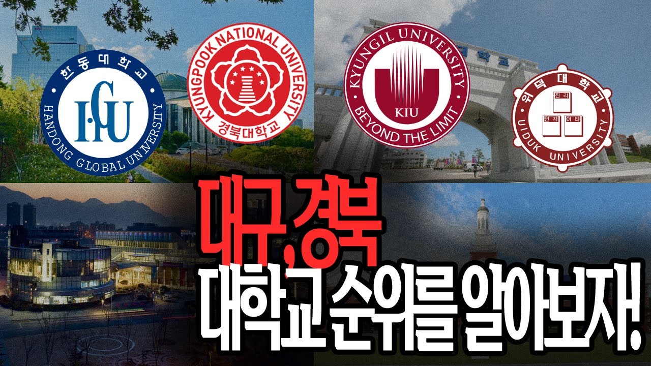 대구 경북 지역 대학교 순위를 알아보자 ! 대구 경북 대학교 순위 정리