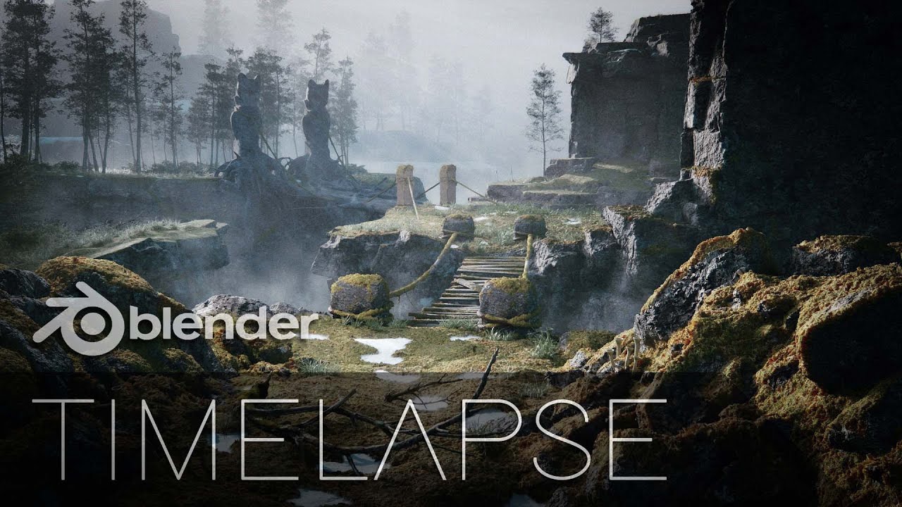 God of War Environment - Blender Timelapse
