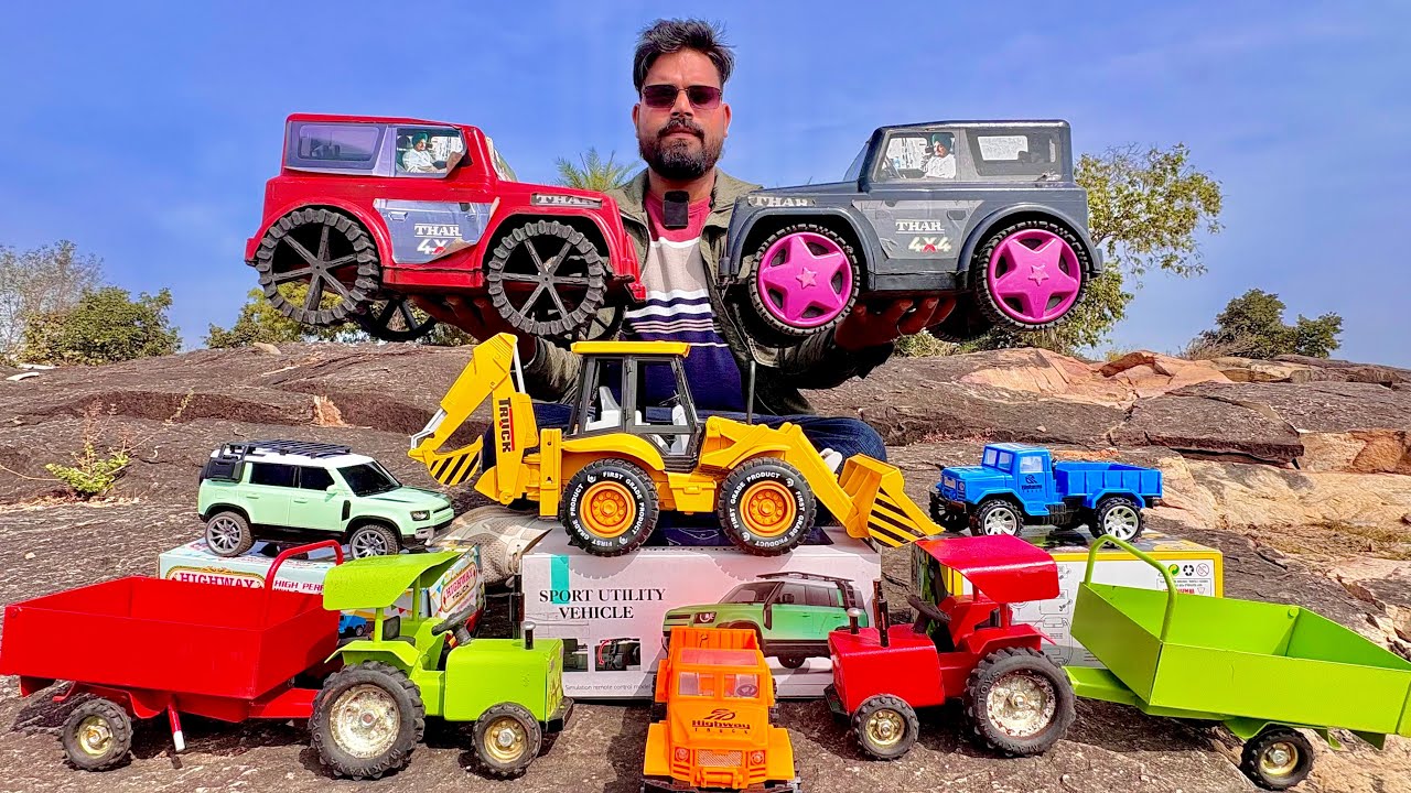 Remote Controlled Vehicles Unboxing | Mahindra Thar, Tractor John Deere, Jcb Backhoe Loader |
