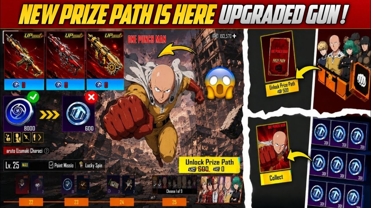 😱 One Punch Man Prize Path Is Here | Upgrade Gun And Characters  | One Punch Man Release Date