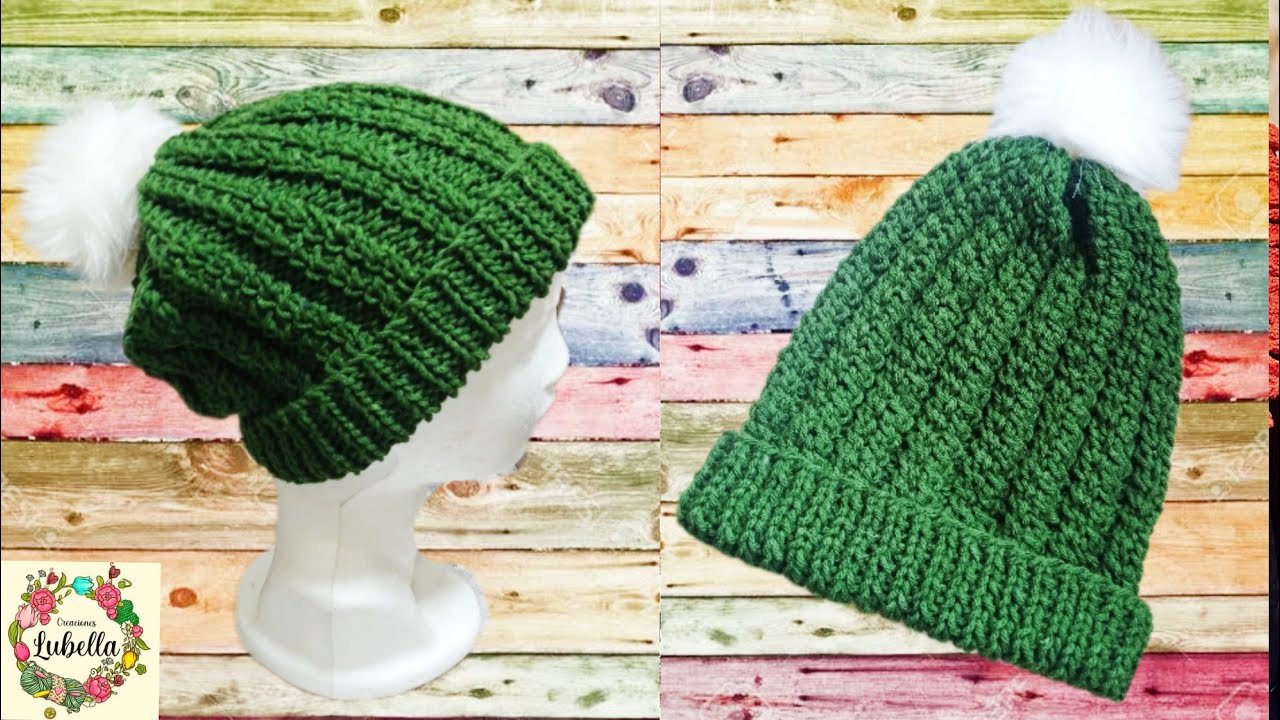 Magnifico Gorro a dos agujas, paso a paso #gorro #tejido #creacioneslubella