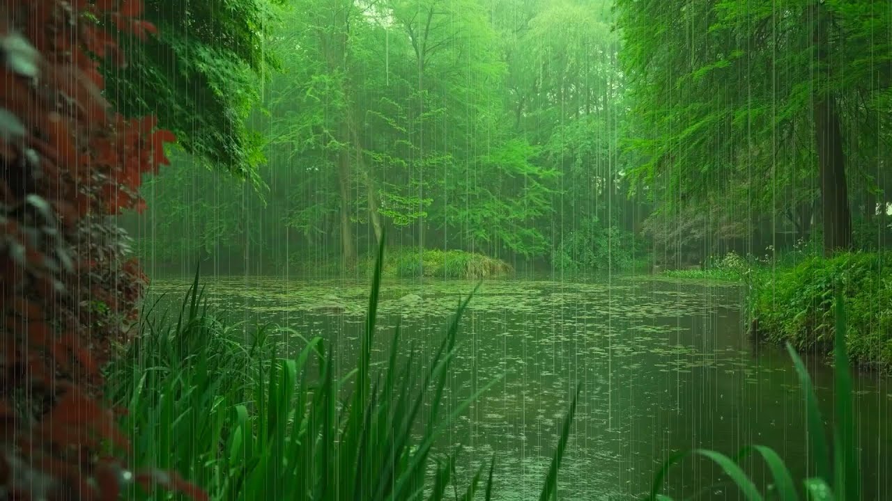 The beautiful little river is raining(109) , sleep, relax, meditate, ASMR, Real Shot