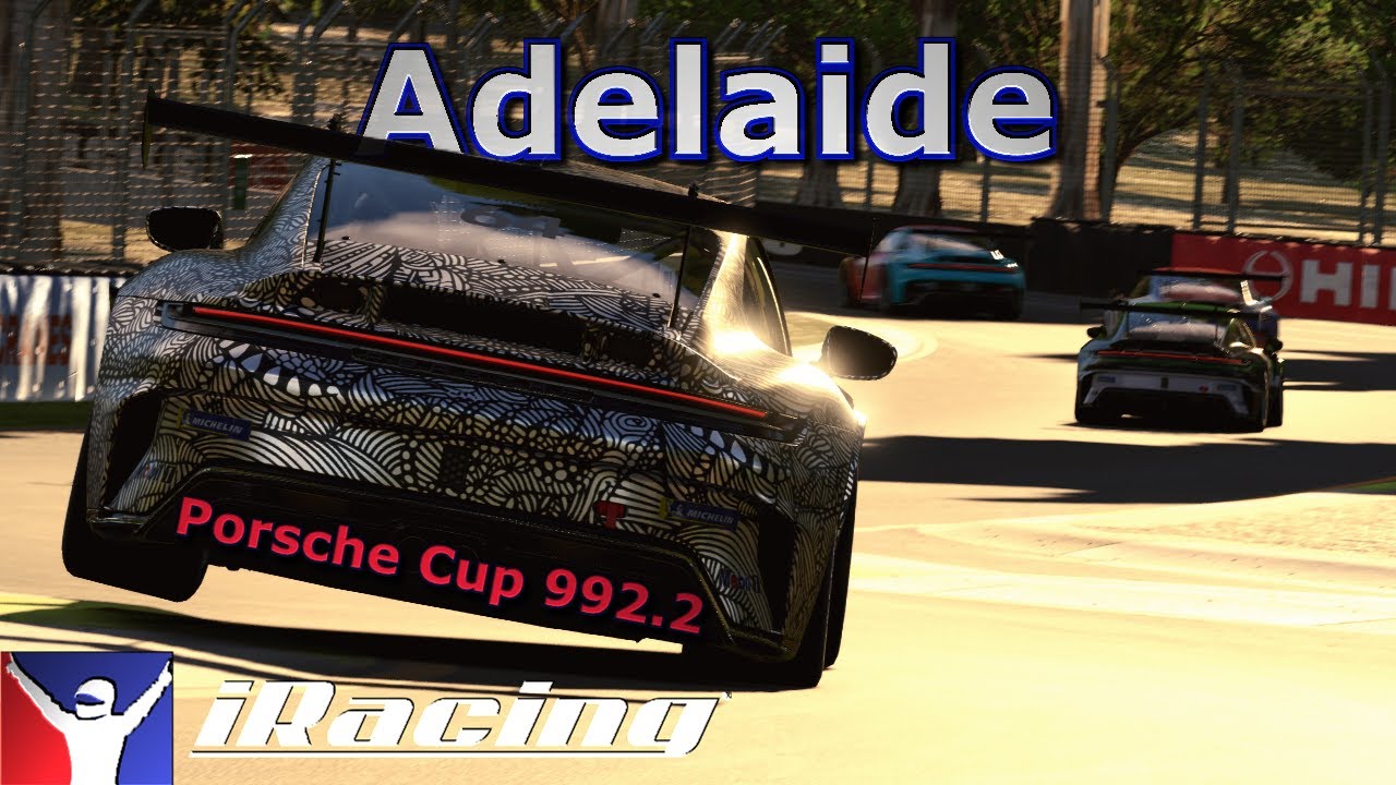 NEW Porsche 911 Cup 992.2 Race With AI at Adelaide on iRacing!