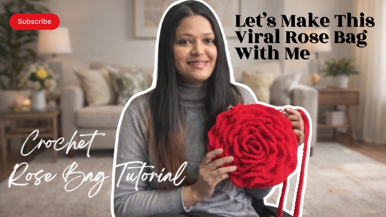 Crochet Tutorial For Viral Rose Bag 🌹|Start To Finish | Handmade | Crochet By Neetu