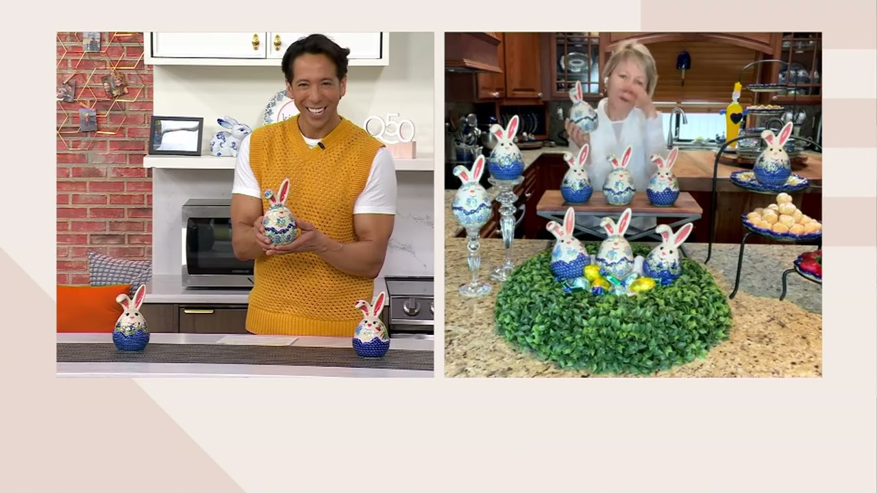 Lidia's Polish Pottery Hand Painted Bunny in an Egg on QVC