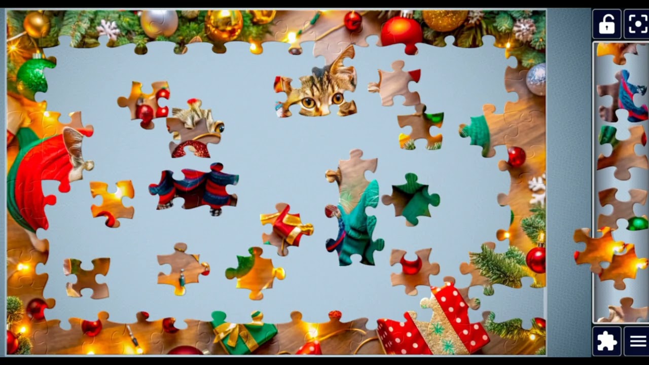 Cute Festive Cats Enjoy Christmas🎉🎄🎁🪄🎀😺 @jigsawpuzzlezone 