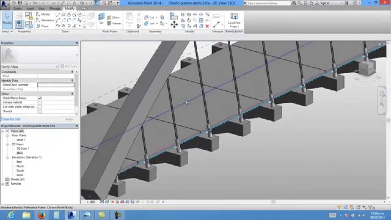 Revit 2014 - Diseño de puente en arco, parte 03