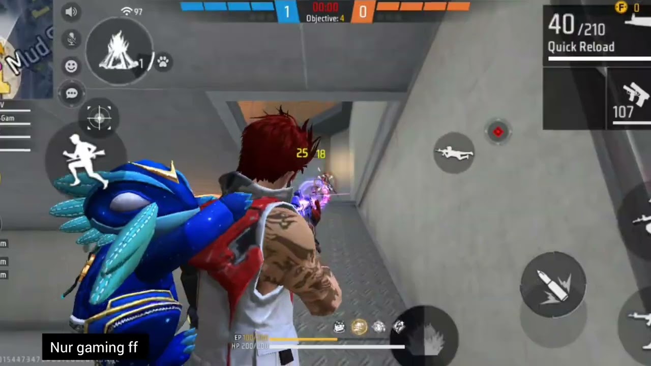 free fire gameplay Nur gaming official 💥
