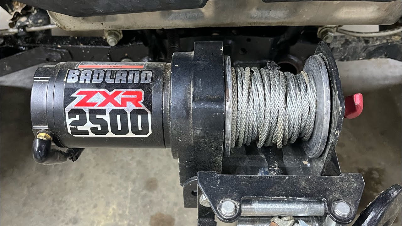 Harbor Freight Badland ZXR 2500# winch in action