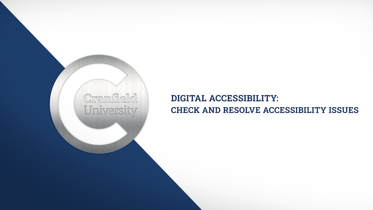 Check for and resolve accessibility issues