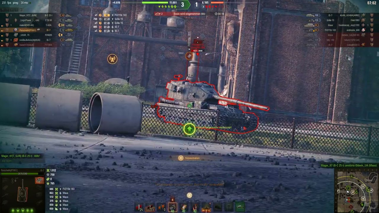 WOT Ansturm Sieg, Bester Spieler auf Pilsen mit IS 7.
