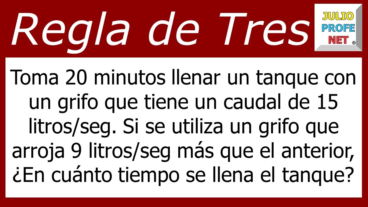 Regla de tres simple inversa | Problema 2 #julioprofe