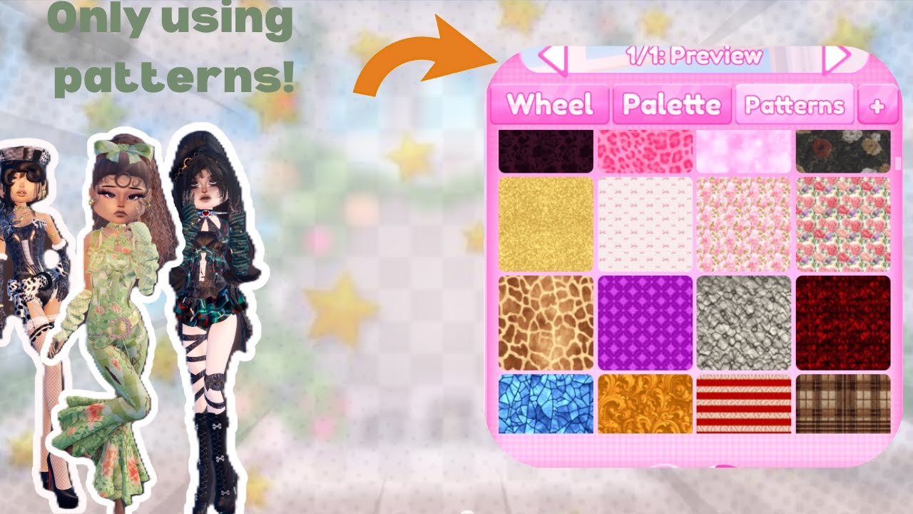 I CAN ONLY USE PATTERNS! in dress to impress!
