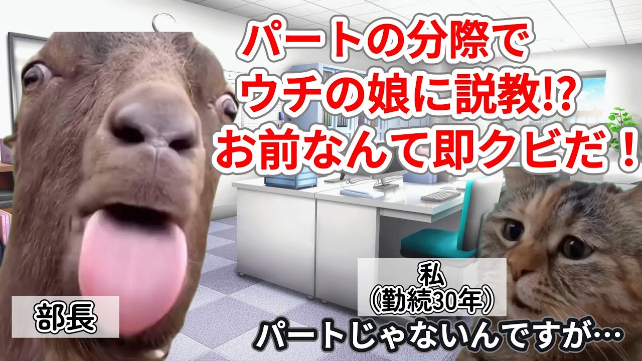【スカッと猫ミーム】コネ入社の部長の娘にミスを指摘したらクビ宣告された話#猫マニ #猫ミーム