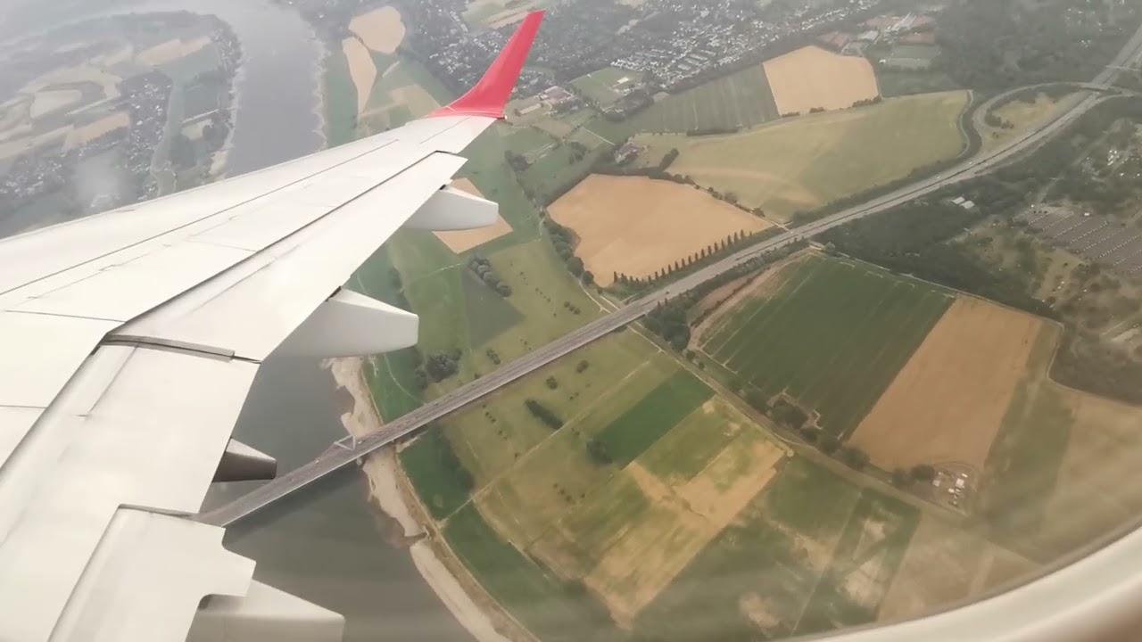 Full flight KL1852 operated by German Airways (Embraer 190 D-APRI) DUS-AMS