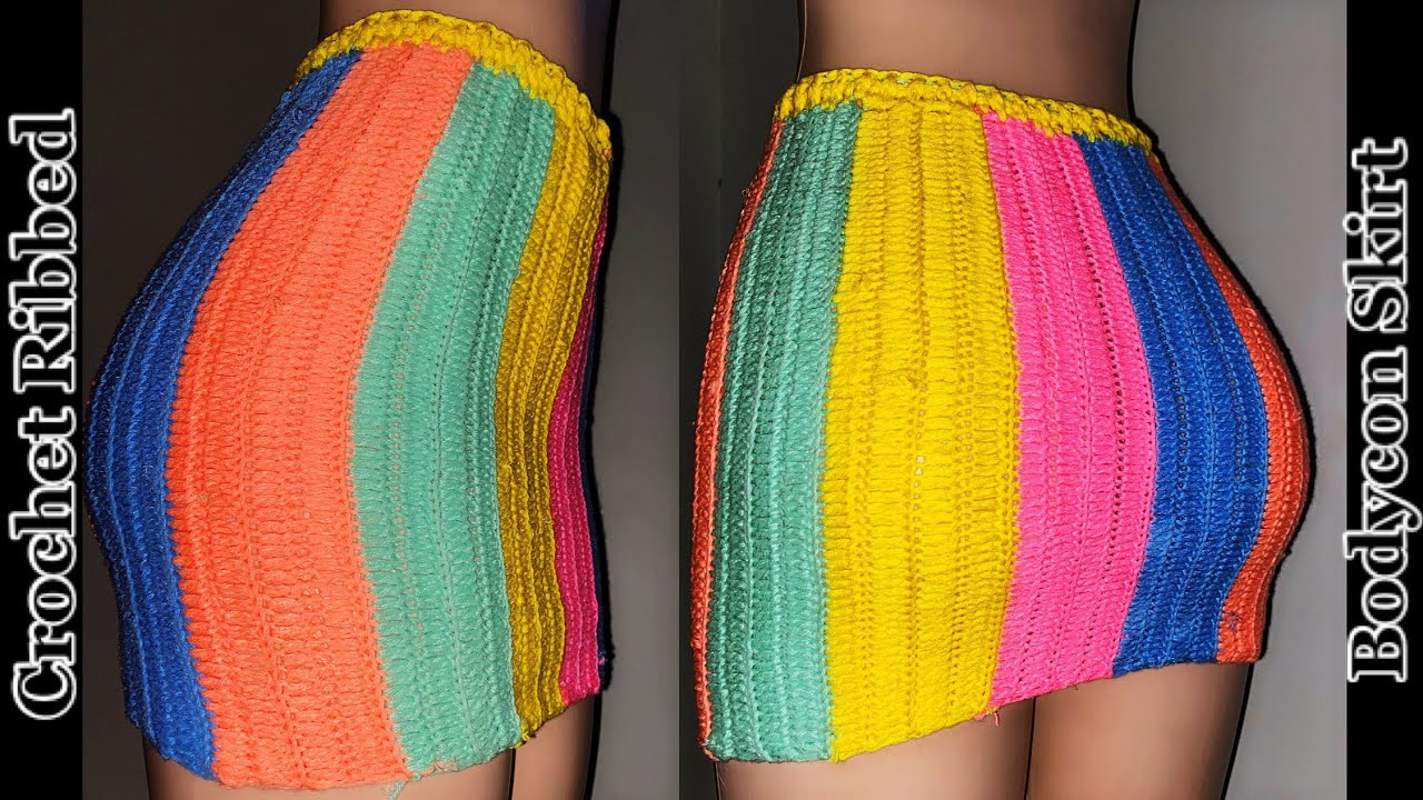 How to make a crochet ribbed skirt/ bodycon skirt/ crochet skirt/beginner friendly