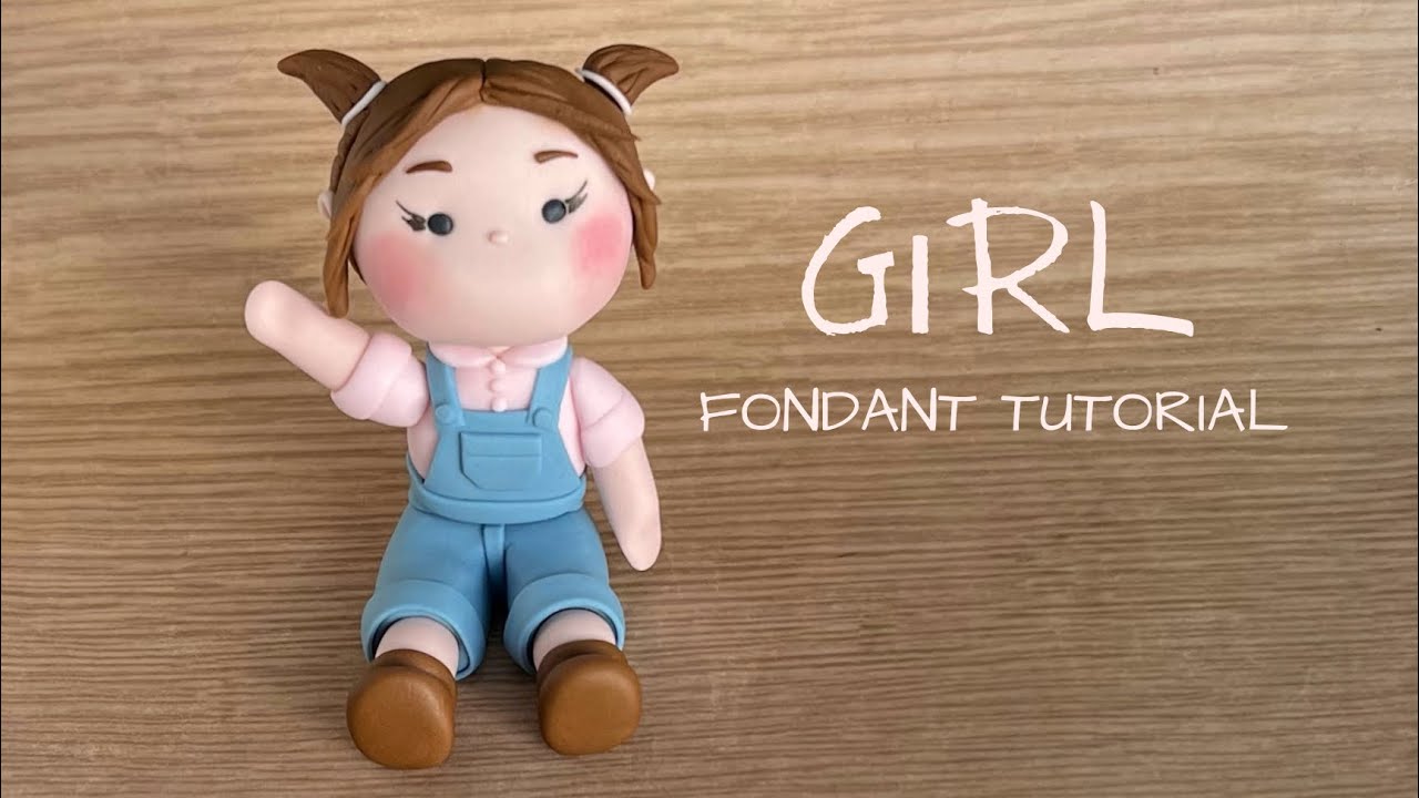 How to make a cute fondant girl with overalls (weights & tools included)