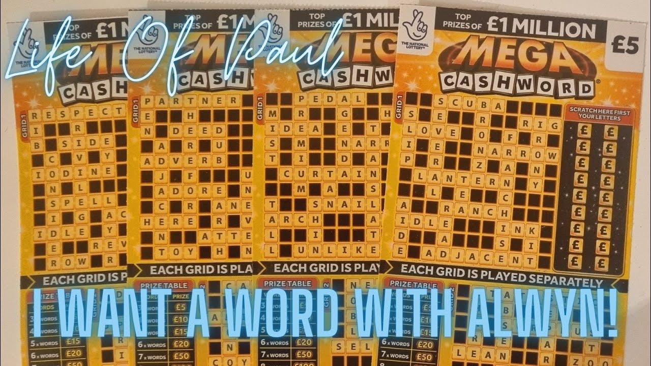 Скретч-карты Mega Cashword на сумму 20 фунтов стерлингов.