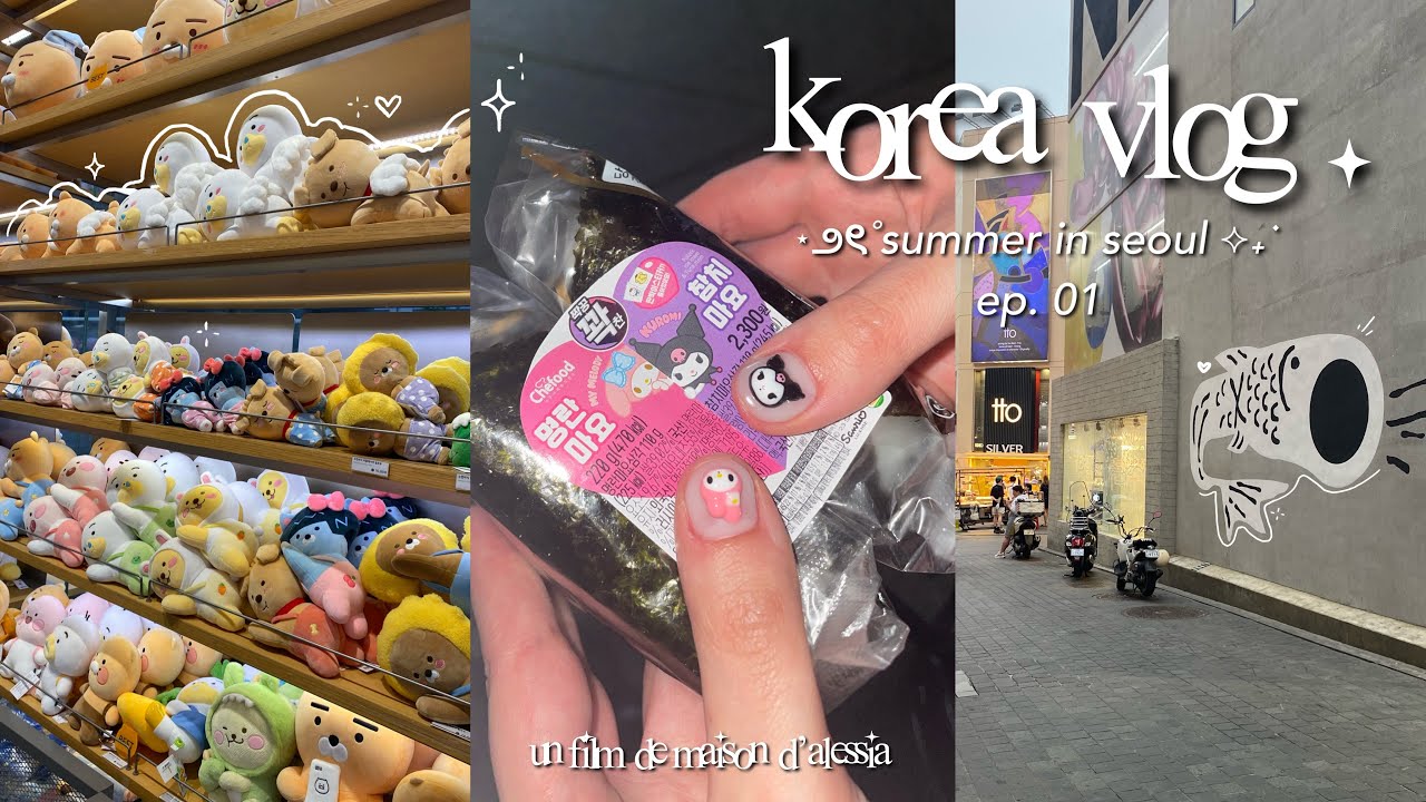 seoul diaries 🍧 sanrio nails, shopping & album unboxings - korea vlog, ep. 01