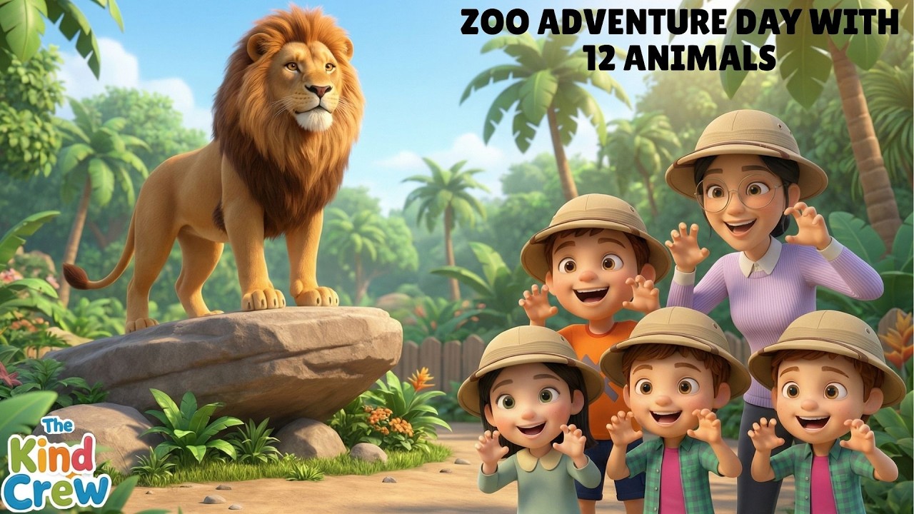 Zoo Animals Song for Kids 🦁 | Learn 12 Animals with the Kind Crew! | 3D Nursery Rhymes