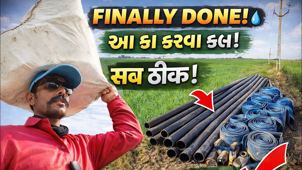 FINAL WATER UPDATE 🌾 | 10 વિઘા પાણી પૂરું | Pipes System Complete 💧