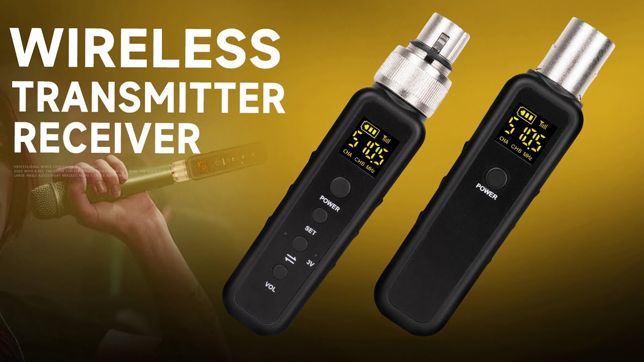 AMACEX K-10 wireless XLR transmitter receiver, wired to wireless microphone XLR adapter