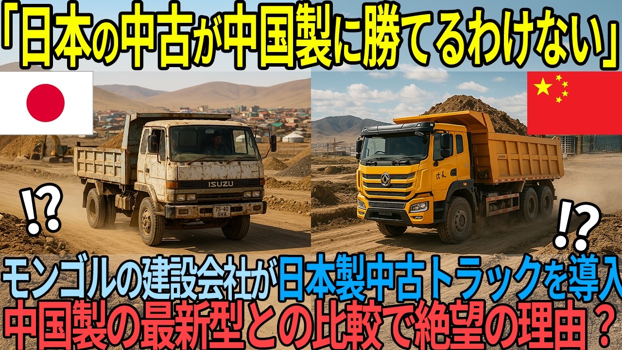 「日本製に負けるわけないだろ？」モンゴル建設が最新中国製トラックと日本製の20年落ち中古トラックを導入した結果...【海外の反応】