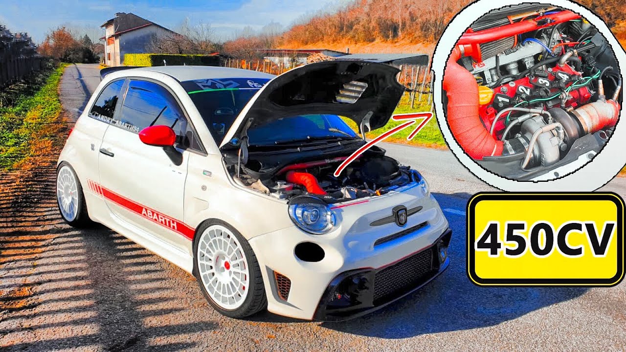 500 Abarth da 450cv | BATTE RECORD mondiale del 2017 | il MOSTRO che spara come una gruppo B