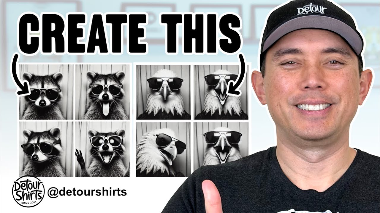 Easy Photo Booth Style Design Using AI Art for Print on Demand