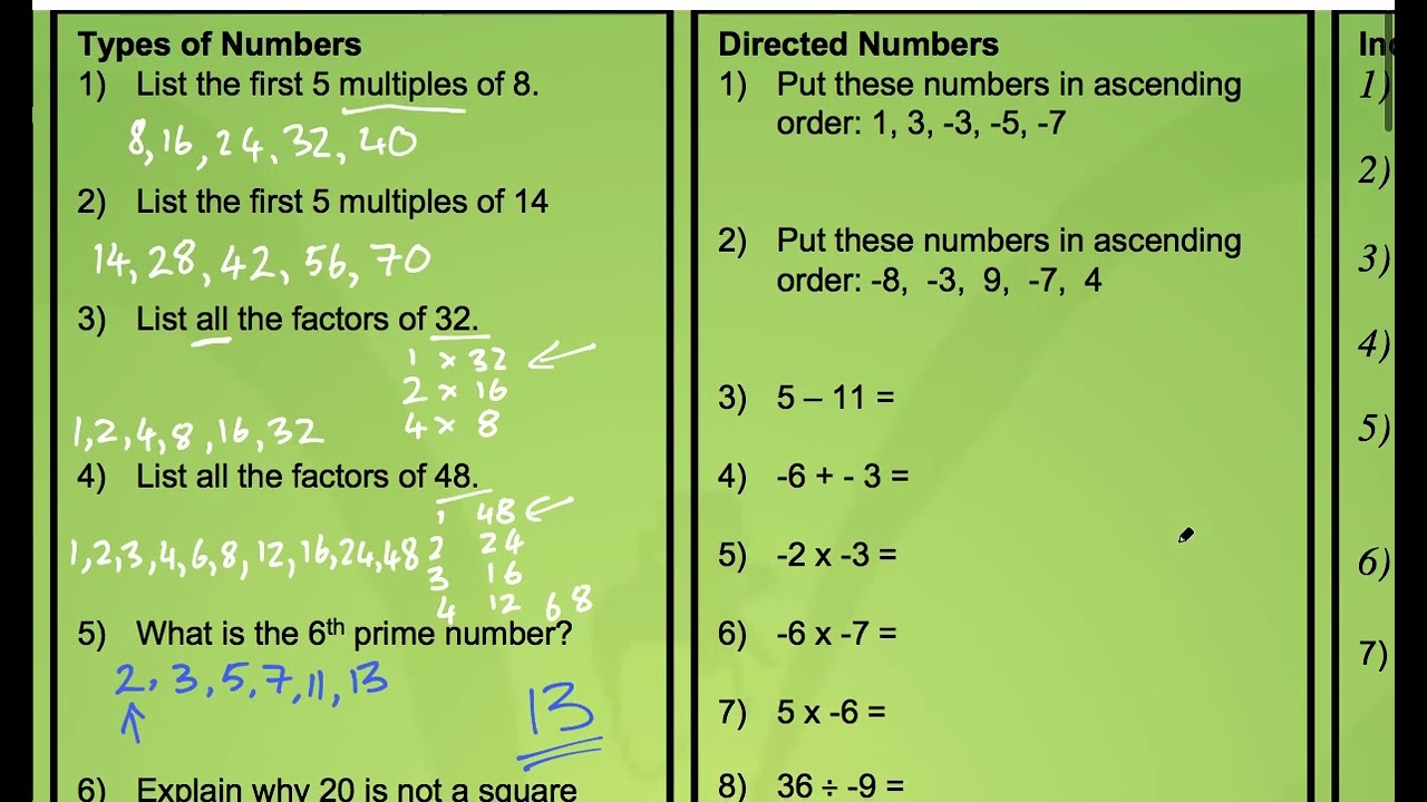 Number (Foundation) GCSE Revision - Maths