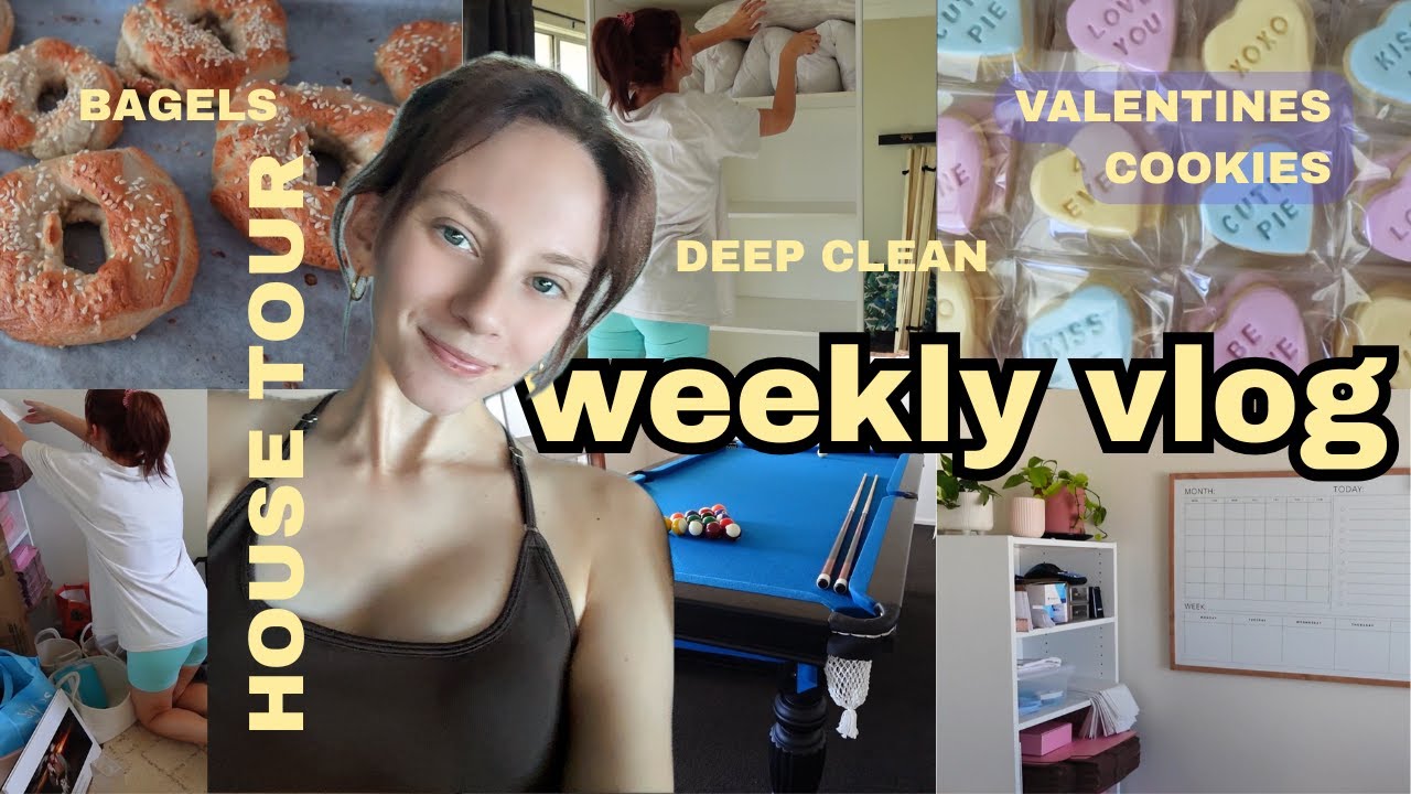 HOUSE TOUR (finally) deep clean, valentine's cookies & I tried to make bagels | weekly vlog