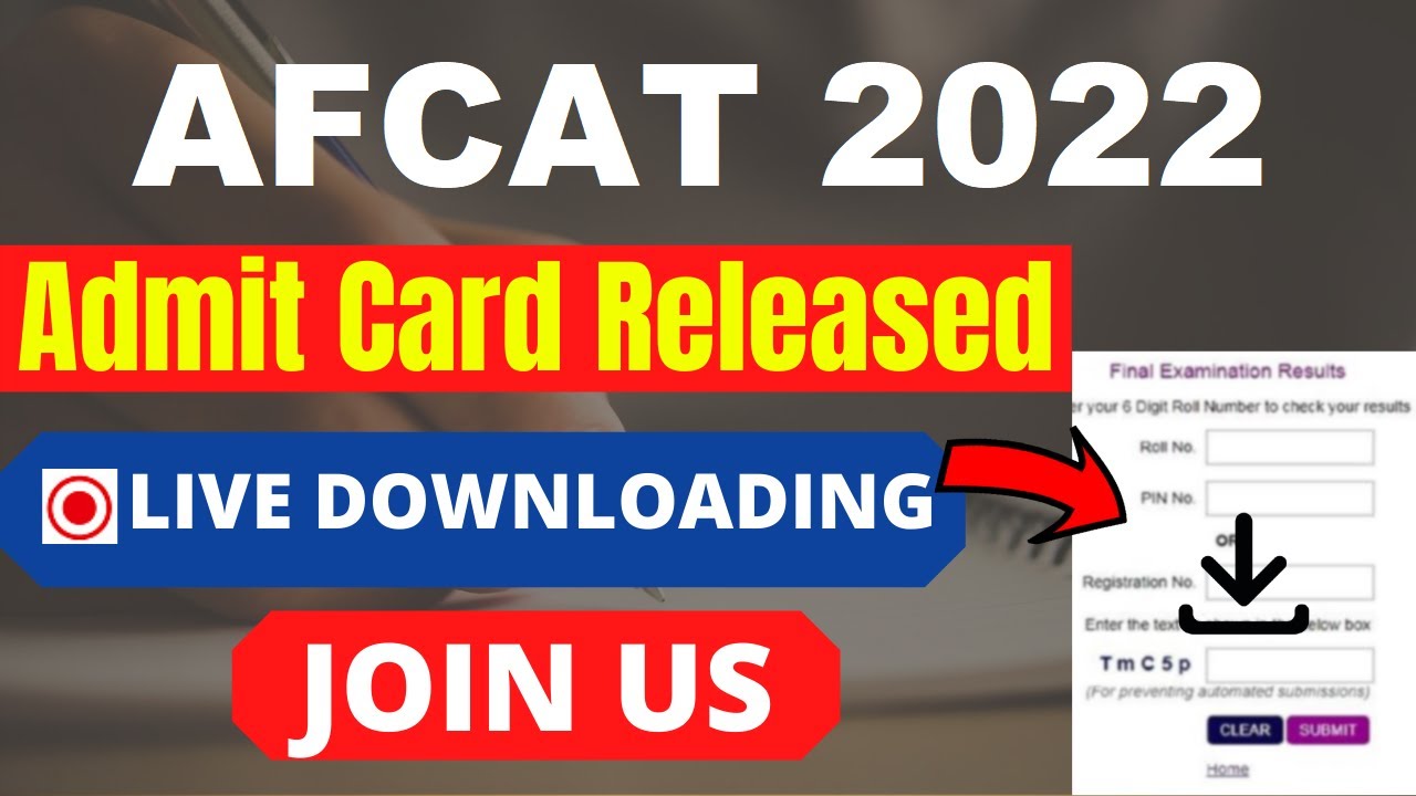 AFCAT 2022 Admit Card (Released) - Check & Download Your AFCAT 2022 Admit Card Here