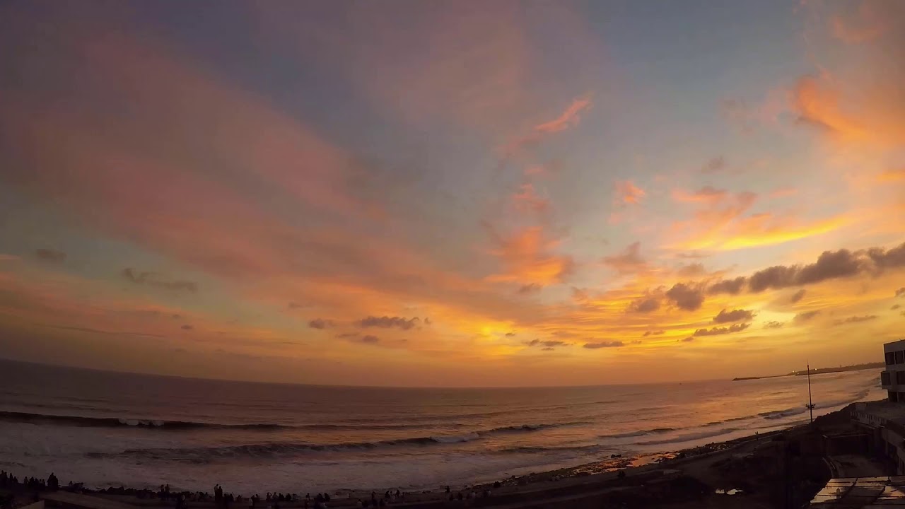 Sunset by the ocean || Time lapse || Running clouds