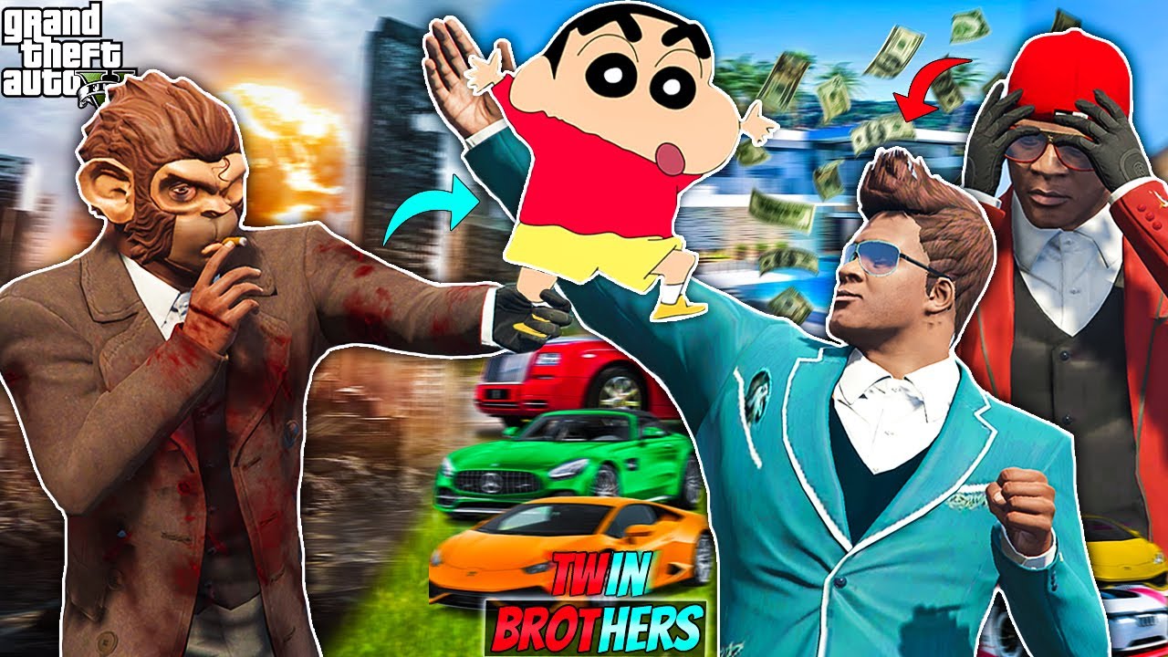 Shinchan Saved Franklin & His Twin Brother In GTA 5