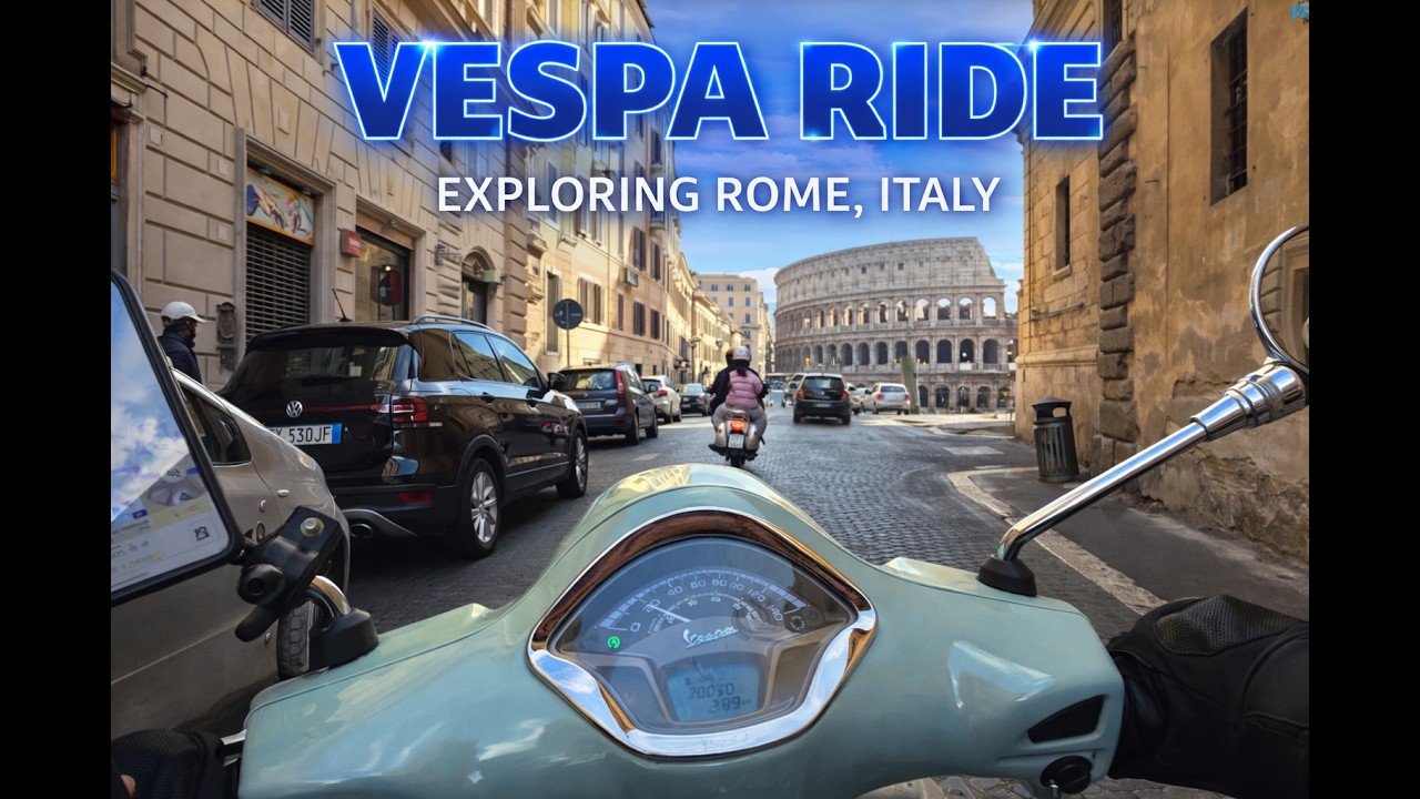 Riding a Vespa Through Rome: Authentic City Sounds & Real Street Experience (ASMR)